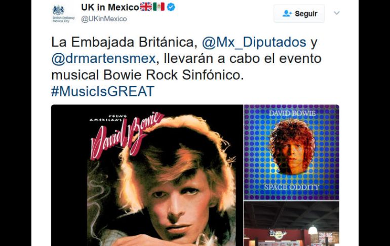 Se realizarán varios conciertos gratuitos en otros puntos de la Ciudad de México durante mayo y junio. TWITTER / @UKinMexico