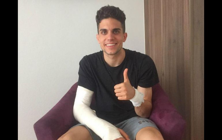 El español publicó en Instagram una fotografía donde se ve el brazo herido tras los hechos ocurridos el martes. INSTAGRAM / @marcbartra