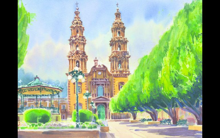 San José de Gracia se reconoce fácil a la distancia gracias a una de sus edificaciones más hermosas: La Parroquia del Señor San José. ESPECIAL / J. Monroy