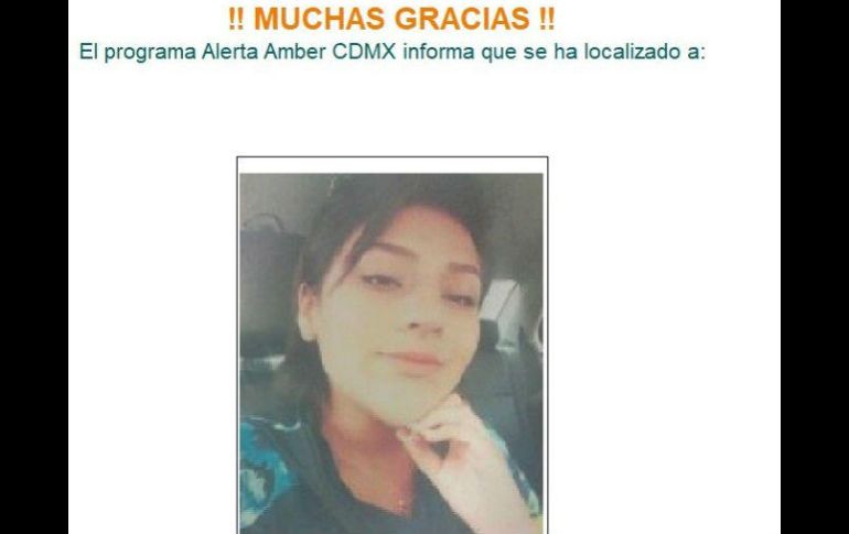 A través de redes sociales la Procuraduría informó de la localización de María Fernanda. TWITTER / @PGJDF_CDMX