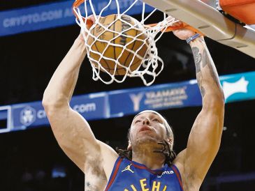 Aaron Gordon fue la figura de los Nuggets en el tercer juego de la serie ante los Lakers. AFP/R. Martínez